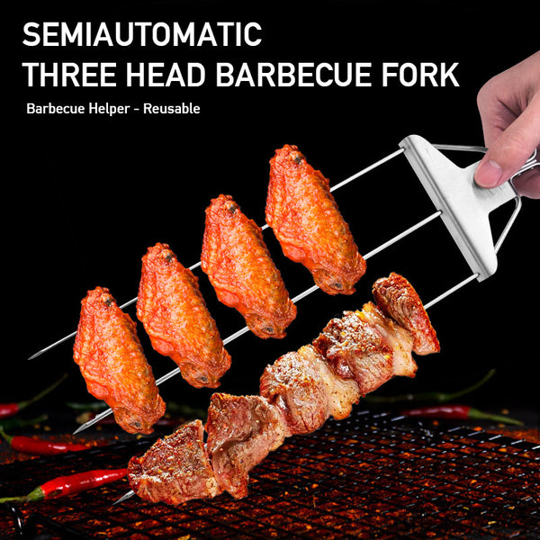More Deals™ 3-Prong Stainless Steel Skewer